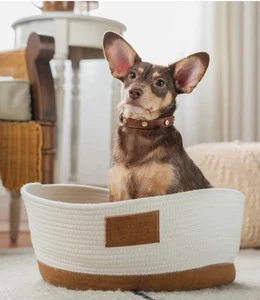 Harry Barker Woven Rope Dog/Cat Bed W/removable Cushion- Excellent Condition - Picture 1 of 6