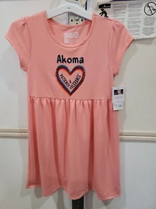 Black History Month Ruffle Cap Sleeve Akoma Dress Coral Pink Hearts M Crew - Picture 1 of 5