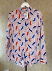 *BNWT* TU orange & blue cheetah print shirt blouse UK 14