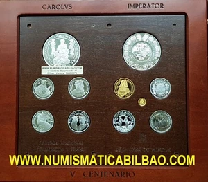 EMPERADOR CARLOS V ORO y PLATA 1000+2000+5000+10000+40000 PESETAS ESTUCHE FNMT - Imagen 1 de 5