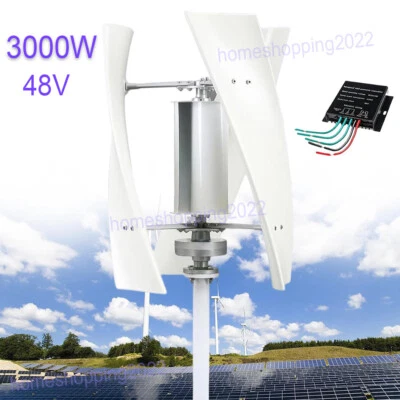 Generador de turbina eólica vertical de 3KW y controlador híbrido MPPT 48V molino de viento eléctrico Foto 1 de 4