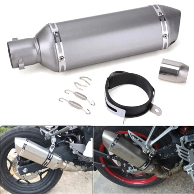  Motorcycle 370MM Universal Exhaust Muffler Pipe with DB Killer Slip on Bike ATV - Image 1 of 4
