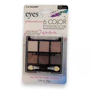 L.A.Colors Pro Series 6 Color Crease Proof Eyeshadow Pallete BES456 Café Au Lait - Picture 1 of 2