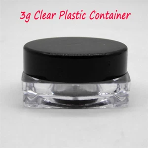 3g Clear Plastic Empty Cosmetic Lip Balm Sample Container Pot Jar Cap #T - Picture 1 of 2