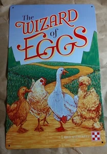 Letrero cooperativo de metal mago de huevos oz purina promoción pollo ganso pato granero aves de corral - Imagen 1 de 2