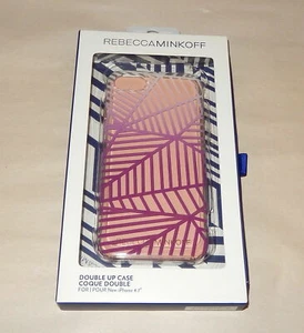 Rebecca Minkoff iPhone 7 Case, Double Up Design Geometric Wall Clear/Berry Ombre - Picture 1 of 8