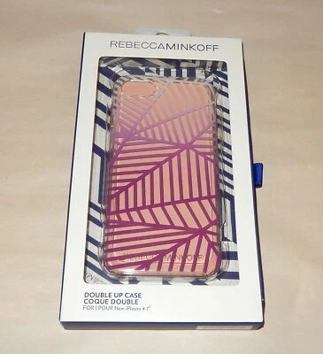 Rebecca Minkoff iPhone 7 Case, Double Up Design Geometric Wall Clear/Berry Ombre - Image 1 of 4