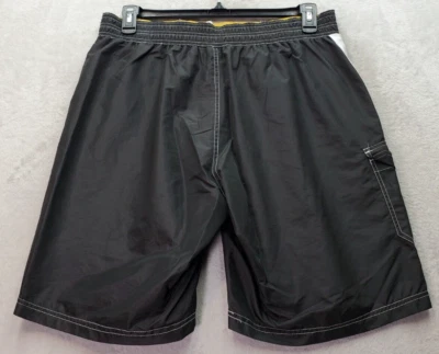 NFL Pittsburgh Steelers Team Apparel Swim Short Football Mens L Black Drawstring - Image 1 of 4