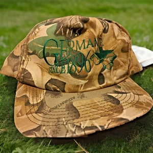Young An Hat 6 Panel "Green Germania" Camouflage Adult Cap One Size Fit All - Picture 1 of 6