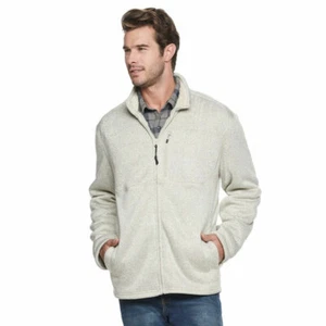 Coleman Men's Oatmeal Full Zip Sherpa Lined Sweater Fleece Jacket $100 NEW - Picture 1 of 1