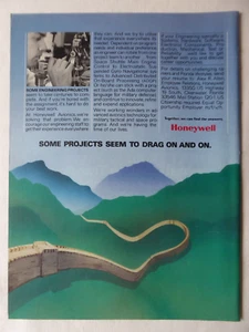 4/1984 PUB HONEYWELL AVIONICS MURAILLE DE CHINE CHINA ORIGINAL AD - Picture 1 of 1