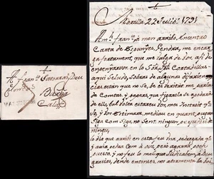 Castellón - Prefilatelia - Morella PE 1 - 1791 - Carta a Calf - Picture 1 of 1