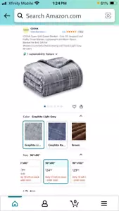 Coova Super Soft Queen Blanket ( Graphite Light gray) 90"x 90" - Picture 1 of 2