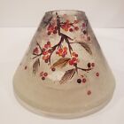 Yankee Candle Holly Berry Crackle Glass Frosted Jar Topper Shade 4.5”