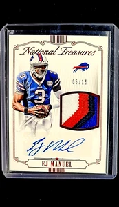 2015 Panini National Treasures Material Signatures EJ Manuel /15 Patch Auto - Picture 1 of 10