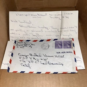 1945 Love Letter Post WWII to US Navy Ensign G I GI Bill Of Rights College +More - Picture 1 of 4