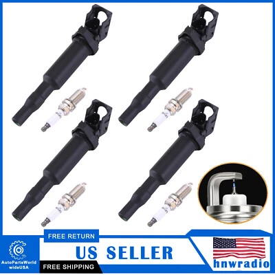4pcs Ignition Coil 4pcs Spark Plug for BMW 228i 320i 328i 428i 528i 535i UF592 - Изображение 1 из 4