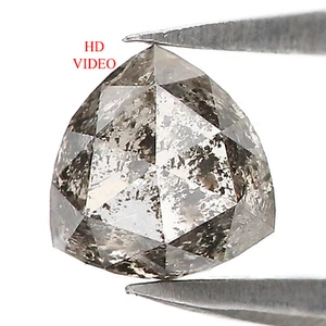 0.96 Ct Natural Loose Triangle Diamond 5.70 MM Salt And Pepper Diamond QL3060 - Picture 1 of 8