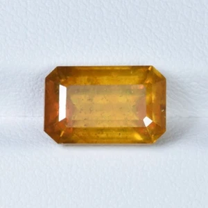 7,03 quilates brillo masivo amarillo naranja sedoso/zafiro natural - ¡Gemas octágono!!! - Imagen 1 de 2