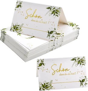 50 Premium Eukalyptus Tischkarten für Hochzeit, Geburtstag & Feiern - Namensschi - Bild 1 von 7