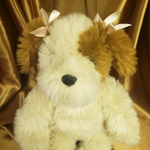 BAB Build-A-Bear flauschiger Welpe zotteliger Hund braun creme Fell nicht mehr produziert 16 Zoll - Bild 1 von 2