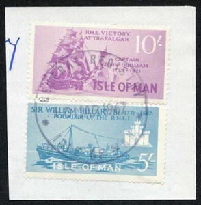 Isle of Man 10/- lila und 5/- blau QEII Bildeinnahmen CDS auf Stück - Bild 1 von 1