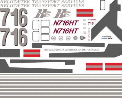 Decal 576 Sikorsky S-64E Skycrane / CH-54B HTS N716HT - Bild 1 von 2