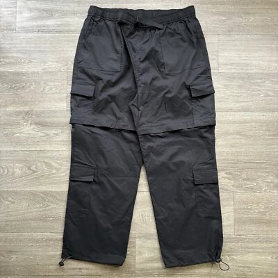I Love Ugly Cargo Pants Convertible Black Men XXL 2XL Hiking Zip Off Shorts Gorp - Image 1 of 4