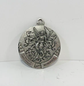 Reminisce Season's Greetings 1995 Pewter Collectible Christmas Ornament Angel - Picture 1 of 2