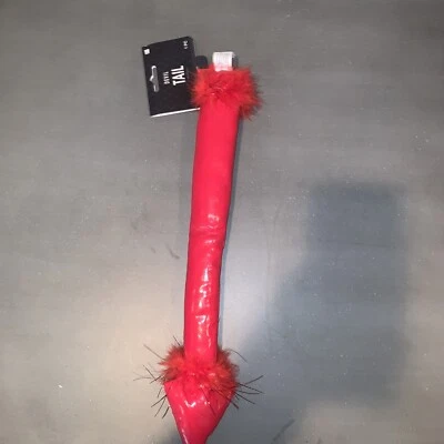 Poseable Devil Tail Red Wet Look Marabou & Tinsel 服装配件 — 第 1/4 张图片