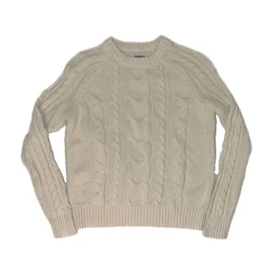 Gap Cable Knit Cotton Sweater sz XXS Cream Fisherman Warm Fall Chunky - Picture 1 of 6