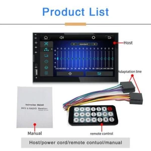 Car Stereo 7" Double Din Radio Audio Player Bluetooth USB/TF card/EQ/FM Carplay - Picture 1 of 12