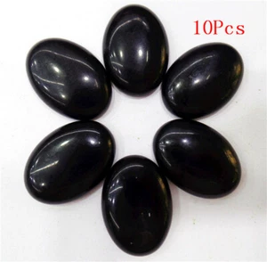 Fabricación de joyas cabujón de cabina ovalada ágata negra de 25x18x6 mm al por mayor HH7233 - Imagen 1 de 2