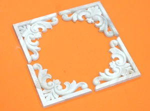 4 Wood Carved Corner Onlay Applique Frame Moulding Molding Pair Trim 4" x 4" - Picture 1 of 9