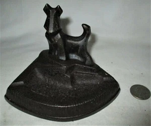 ANTIQUE # 317 HUBLEY TOY CO USA CAST IRON TERRIER DOG STATUE ASHTRAY HOLDER TRAY - Picture 1 of 9