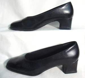 White Stag Mary Ann Comfort First Sz 6 Block Heels Black Career Dress Shoes Pump - Picture 1 of 7