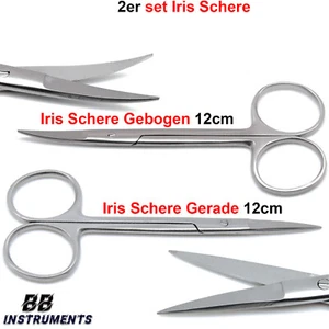 Irisschere chirurgische Schere Präparierschere Iris Fadenschere OP Schere 12cm - Bild 1 von 4