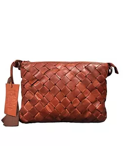 Anthropology Vilenca of Holland Leather Bag Crossbody Bag Woven Genuine Leather - Picture 1 of 5