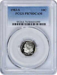 Moneda de diez centavos Roosevelt 1983-S PR70DCAM PCGS - Imagen 1 de 2