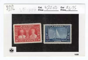 Canadá (MK7837) # 213.216 VF-MNH 3,13 cts 1934 KGV/MARY/YACHT CV $23 - Imagen 1 de 1