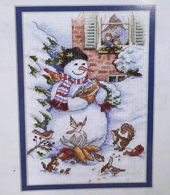 New Dimensions Snowman & Friends Cross Stitch Kit Gold Collection Petites 8801 - Image 1 of 4