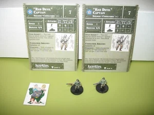 =Axis & Allies Miniatures BASE SET "Red Devil" Captain 2 PIECES wth cards 25/48= - Picture 1 of 1