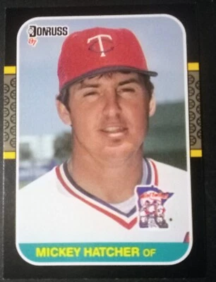 1987 Donruss #491 OF Mickey Hatcher Minnesota Twins Baseball ⚾ FREE SHIPPING ⚾ - Image 1 of 2