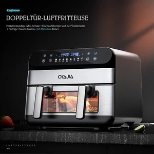 Doppel-Heißluftfritteuse 9 Liter XXL Heißluftfritteuse Doppelkammer Frittieren - Bild 1 von 20