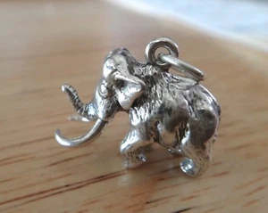 Sterlingsilber 3D 6,5 Gramm 15x20x11mm Wollmammut prähistorischer Dinosaurier Charm - Bild 1 von 5