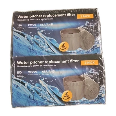 4-Filter Replacement For Nispira Epic Nano Water Pitcher 150 Gallons NSF New - Image 1 of 4