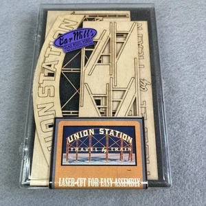 Bar Mills N Gauge billboard sign UNION STATION laser-cut wood kit! 91701 - Picture 1 of 3