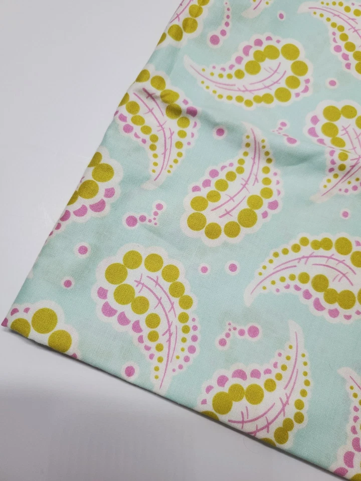 Tecido Heather Bailey Freshcut Paisley Aqua Purple Costurar Colcha Artesanal FAT QUARTER - Imagem 1 de 1