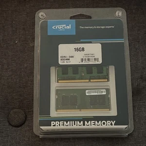 Crucial 16GB (2x8GB) DDR4 2400 MHz PC4-19200 SODIMM Memory RAM 2x (CT8G4SFD824A) - Picture 1 of 4