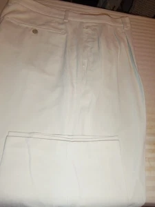 389- MINT Tommy Bahama PURE SILK OFF-WHITE PANTS - 39 X 32 - Picture 1 of 4